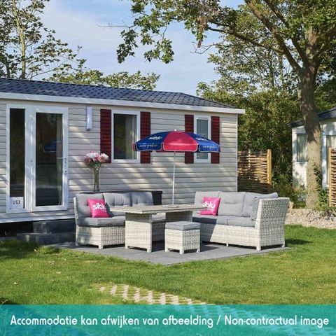 Stacaravan 6 personen - Elégance 3 slaapkamers (6 pers) terras