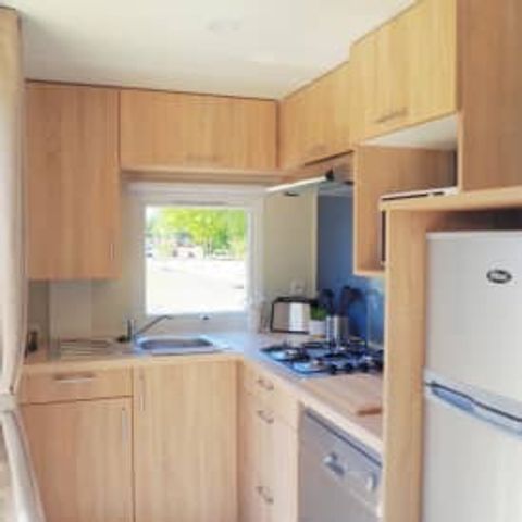 Stacaravan 6 personen - Stacaravan Elégance 3 slaapkamers terras