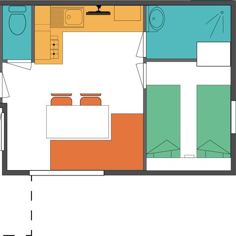 Stacaravan 4 personen - T