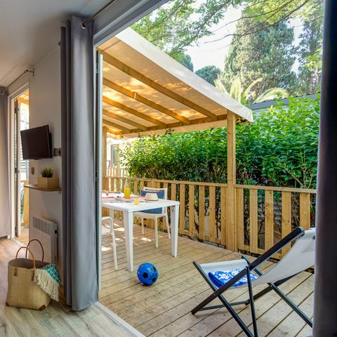 Stacaravan 4 personen - Cottage Privilège TV LV Clim - 2 slaapkamers - 4 slaapplaatsen