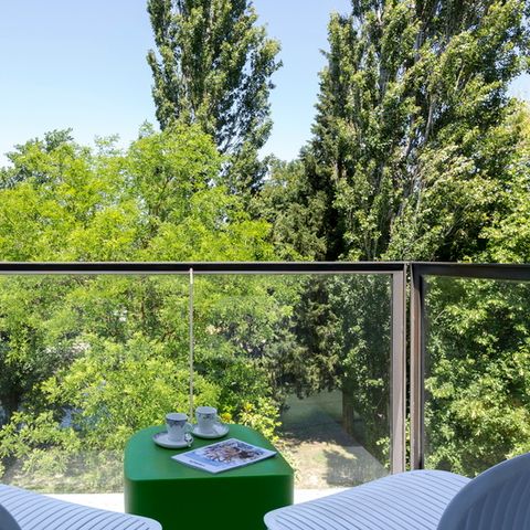 Slaapkamer 2 personen - Deluxe Tweepersoonskamer - Uitzicht op Sorgue