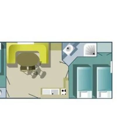 Stacaravan 4 personen - Comfort - 2 slaapkamers