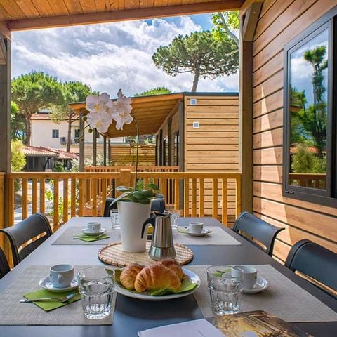 Stacaravan 6 personen - Lodge Deluxe Familie
