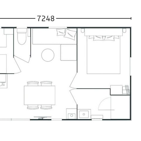 Stacaravan 4 personen - Stacaravan Premium- 27 m² - 2 slaapkamers- TV