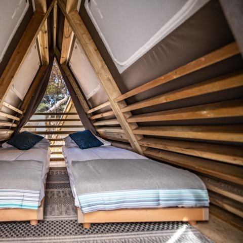Tent 4 personen - Lodgetent met twee slaapkamers (2+2)