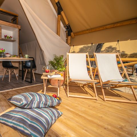 Tent 4 personen - Safari tent met twee slaapkamers (2+2)