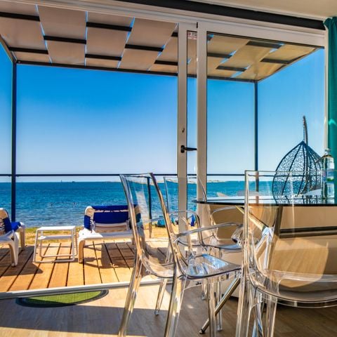 Stacaravan 5 personen - Camping Villa eerste rij naar zee