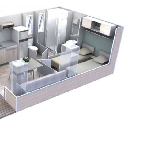 Stacaravan 6 personen - Estérel - VIP Confort - EVO 29 m² - Uitzicht op zee / Jacuzzi