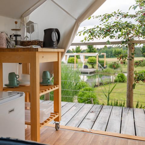 Tent 2 personen - glamping, eigen toilet, wastafel & buitenbad 15m².