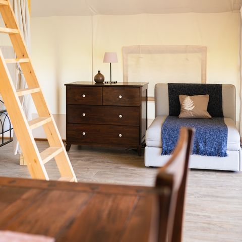 Safaritent 5 personen - Glamping met badkamer, Amber 40 m2