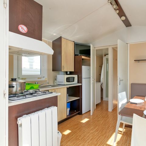 Stacaravan 4 personen - Klassieke stacaravan Campanule - 2 slaapkamers - TV