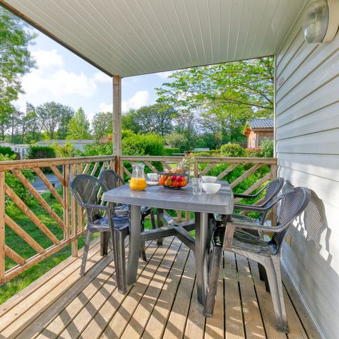 Stacaravan 4 personen - Klassieke stacaravan Campanule - 2 slaapkamers - TV