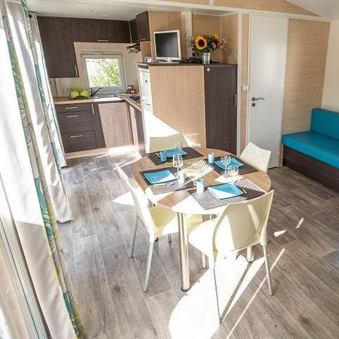 Stacaravan 4 personen - Cottage Grand Confort Glenans 31m² - 2 kamers / Overdekt houten terras