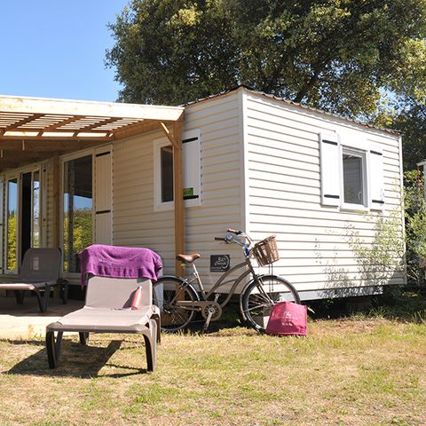 Stacaravan 6 personen - Cottage Grand confort Florès 35m² - 3 kamers / Overdekt houten terras