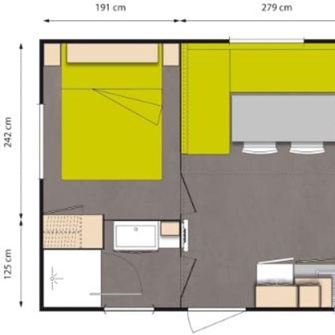Stacaravan 6 personen - Premium Pivoine - 3 slaapkamers + 11.25 m² terras