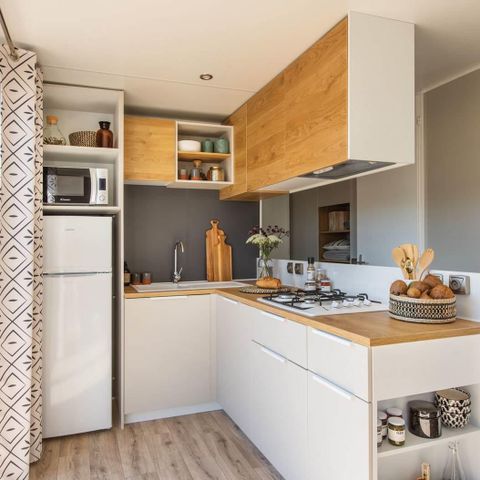 Stacaravan 6 personen - SUNELIA PRESTIGE 3 slaapkamers - 36 m² - Overdekt terras voor 6 personen