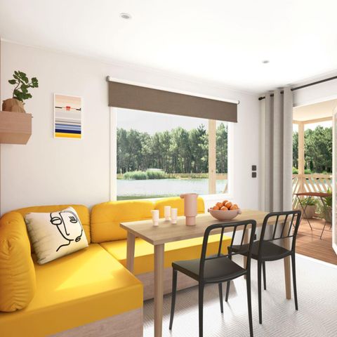 Stacaravan 4 personen -  SAM - LOISIRS CONFORT 2ch/ 4p - 20m² - Geïntegreerd terras