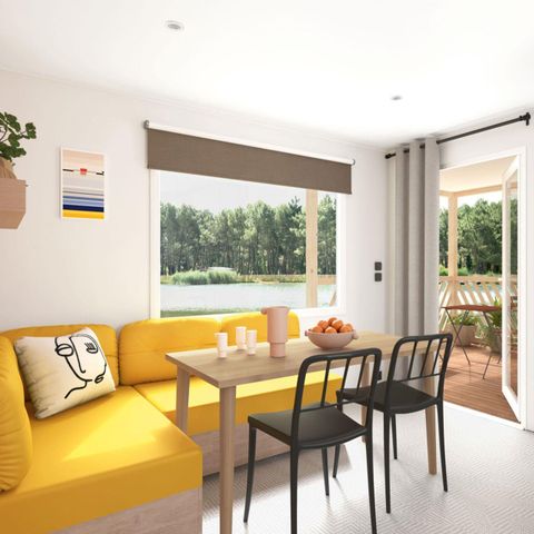 Stacaravan 4 personen - VRIJETIJDSACCOMMODATIE COMFORT 2 slaapkamers - 20 m² - Ingebouwd terras voor 4 personen