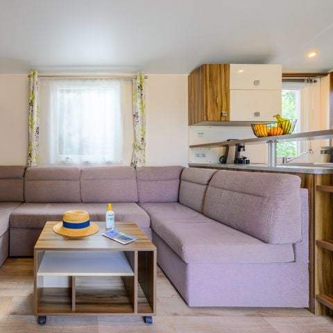 Stacaravan 6 personen - VRIJETIJDSVERBLIJF COMFORT 3 slaapkamers - 36 m² - Overdekt terras 6 personen