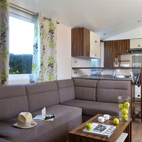 Stacaravan 6 personen - VRIJETIJDSVERBLIJF COMFORT 3 slaapkamers - 36 m² - Overdekt terras 6 personen