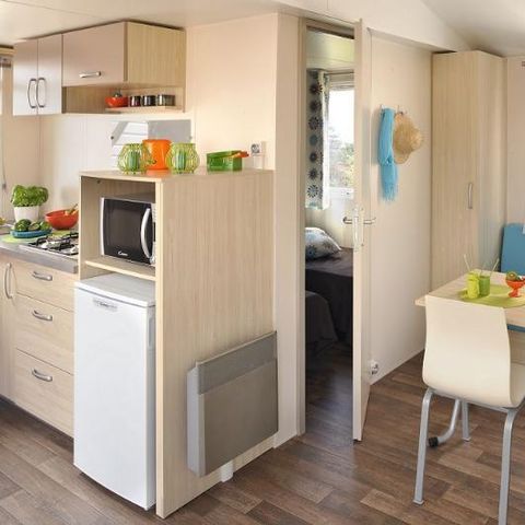 Stacaravan 6 personen - Comfortabel halfoverdekt terras