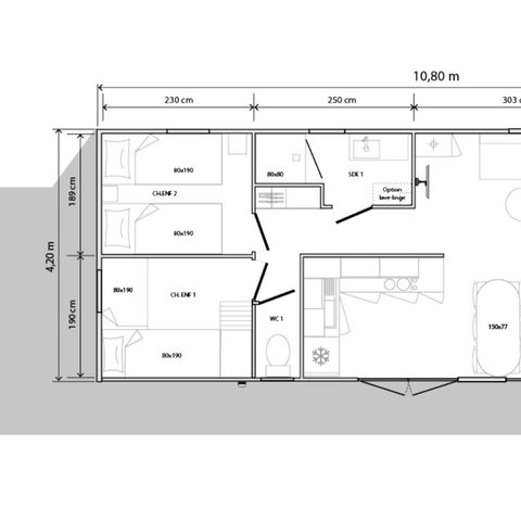 Stacaravan 6 personen - Premium 3 sl.k. 8 pers