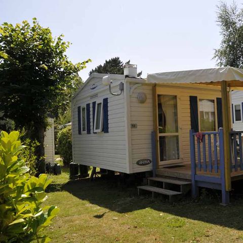 Stacaravan 7 personen - Confort 31m² - 3 kamers - Overdekt terras 18m² - TV + vaatwasser