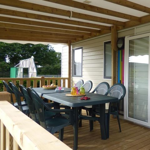 Stacaravan 8 personen - FAMILY Premium 36m² - 4 kamers / overdekt terras