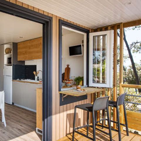 Stacaravan 4 personen - AVEN Premium 28 m² 2 slaapkamers / Overdekt terras