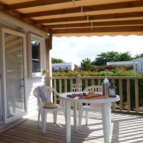 Stacaravan 2 personen - OUESSANT Confort 18m² - 1 kamer / Overdekt terras