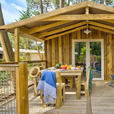 Lodge 4 personen - Sweetflower 2ch - CONFORT CLIM - 40 m² - Airconditioning - Tv - Plancha - Overdekt terras