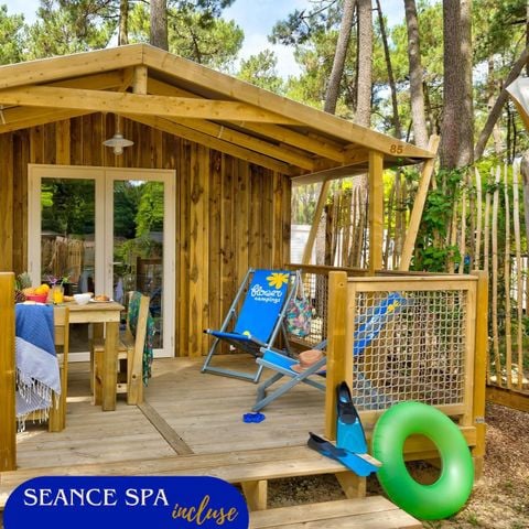 Lodge 4 personen - Sweetflower 2bed -SPA-TV-grill-overdekt terras- 32m² | PREMIUM