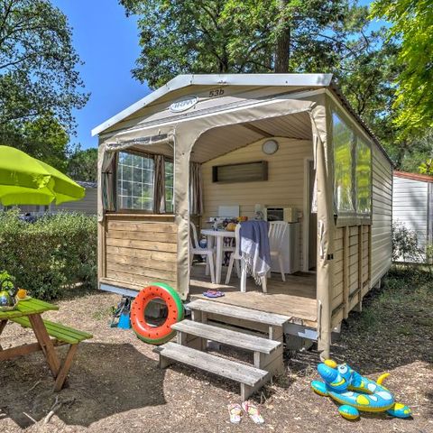 Glampingtent 5 personen - Cabane Nature 2 slaapkamers-sanitair-zonder-overdekt terras-19m²-zonder TV