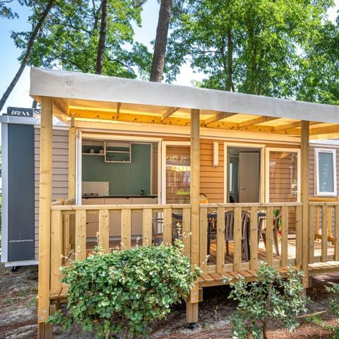 Stacaravan 5 personen - Comfort TV 2bed-TV-overdekt terras- 26m² | COMFORT