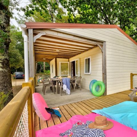 Chalet 7 personen - Cottage Family - 3 slaapkamers - PREMIUM - 32 m² - Roselune - Airco - Tv - Vaatwasser - Plancha - Overdekt XXL-terras