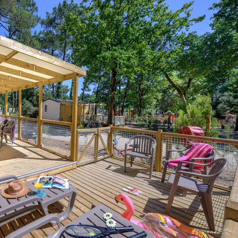 Stacaravan 8 personen - Gezin 4 slaapkamers-CLIM-terras XXL Couverte-TV-LV-plancha-38m² PREMIUM