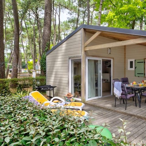 Chalet 6 personen - Comfort Cottage met airco - 3 slaapkamers - COMFORT MET AIRCO - 32 tot - 42 m² - Airco - TV - Vaatwasser - Plancha