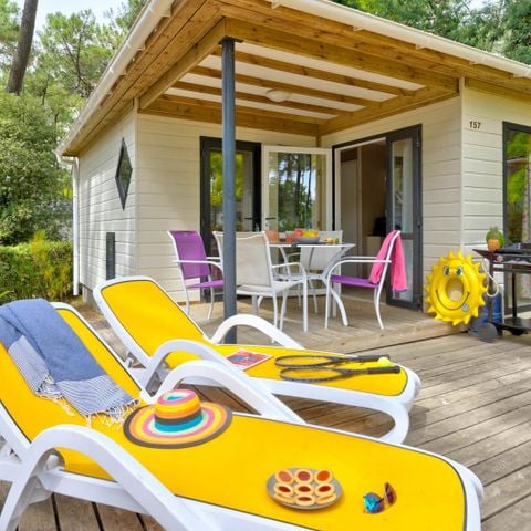 Chalet 4 personen - Comfort Cottage met airco - 2 slaapkamers - COMFORT CLIM - 32 tot - 43 m² - Airco - Tv - Vaatwasser - Plancha