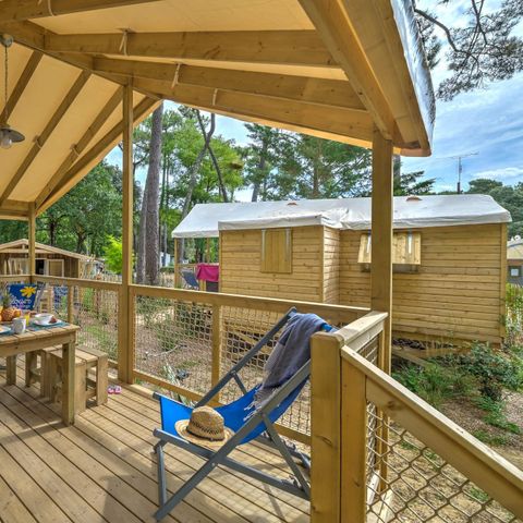Lodge 5 personen - Cosyflower 2bed -TV-wasserij-overdekt terras-28m² | COMFORT
