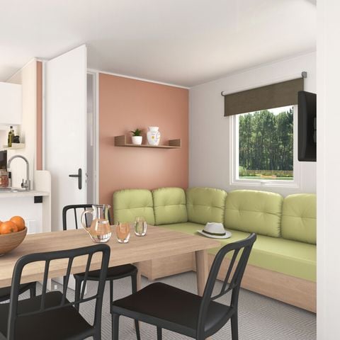 Stacaravan 6 personen - Confort TV PLUS 3ch | CONFORT - 30m² - overdekt terras - TV - plancha