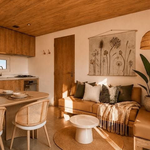 Stacaravan 4 personen - Lagoon - 2 slaapkamers - PREMIUM+ - 31 m² - Minibad - Airco - Overdekt terras van 70 m² - TV-pakket ‘Travel’