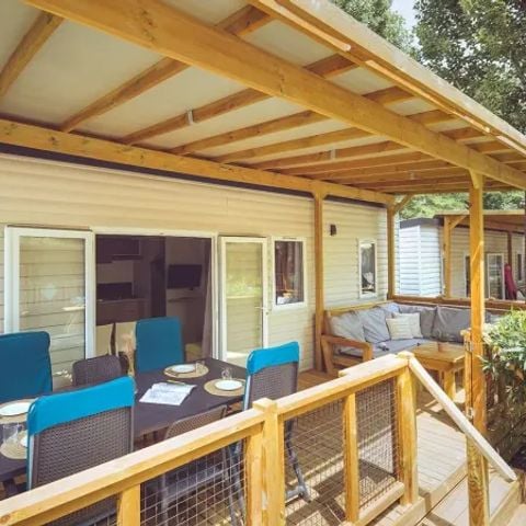 Stacaravan 6 personen - Premium 3 slaapkamers 2 badkamers Lounge