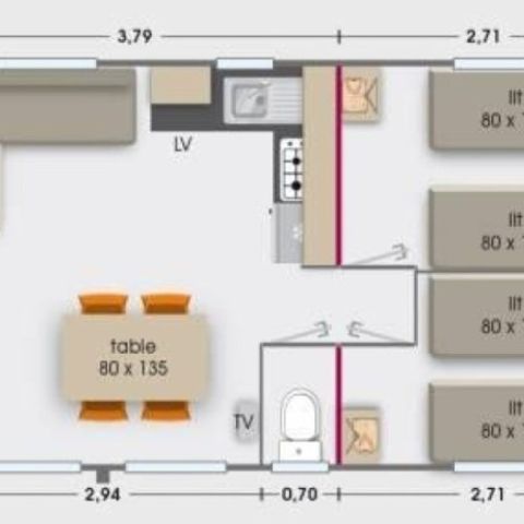 Stacaravan 6 personen - Excelle