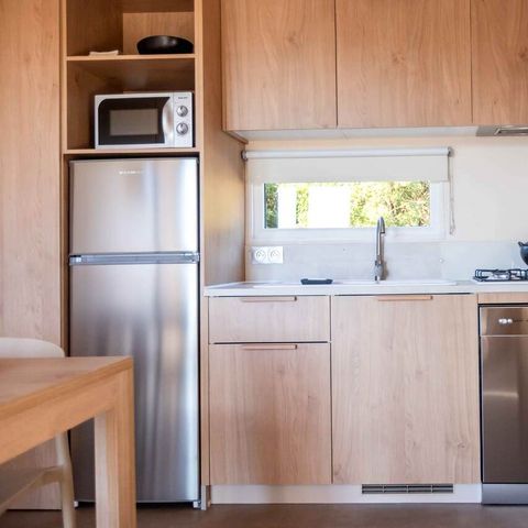 Stacaravan 5 personen - PREMIUM - 2 slaapkamers met airconditioning +TV+Gaskookplaat + 2 badkamers - 2025