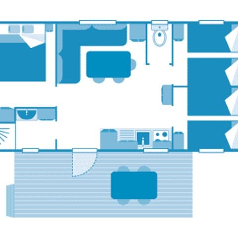 Stacaravan 6 personen - Huisje 6p 3ch ***