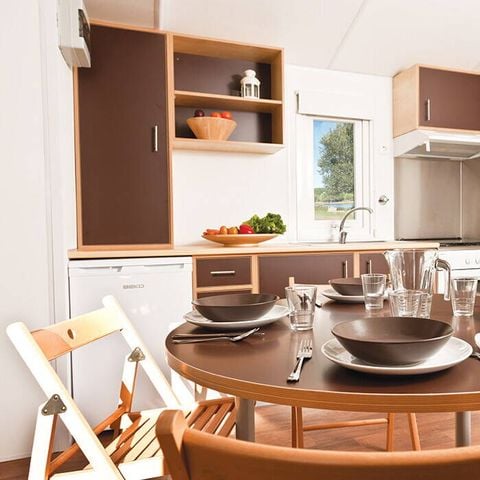 Bungalow 6 personen - Mobile-home | Comfort | 3 Slaapkamers | 6 Pers. | Verhoogd terras | Airconditioning