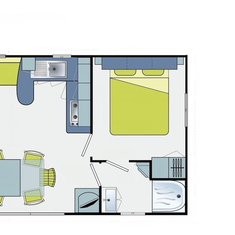 Stacaravan 8 personen - Standard 32 m² / 3 slaapkamers - terras
