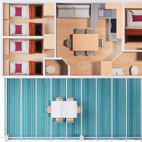 Stacaravan 6 personen - Bürstner COMFORT