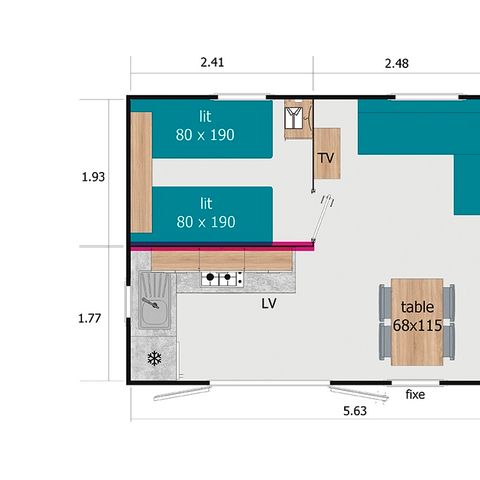 Stacaravan 4 personen - LODGE 77