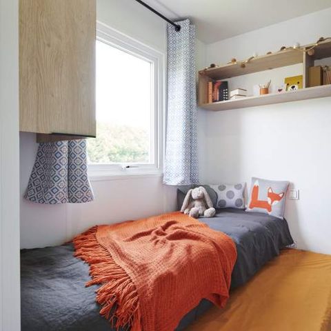 Stacaravan 6 personen - Stacaravan Lodge 83 Confort 3 kamers - 28 m² + geïntegreerd terras van 8 m